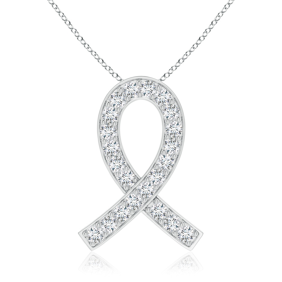 2.9mm GVS2 Pave-Set Diamond Awareness Ribbon Pendant in P950 Platinum 