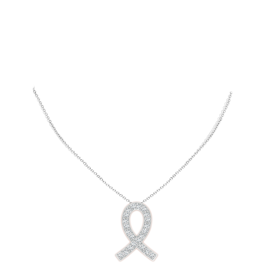 2.9mm GVS2 Pave-Set Diamond Awareness Ribbon Pendant in P950 Platinum pen