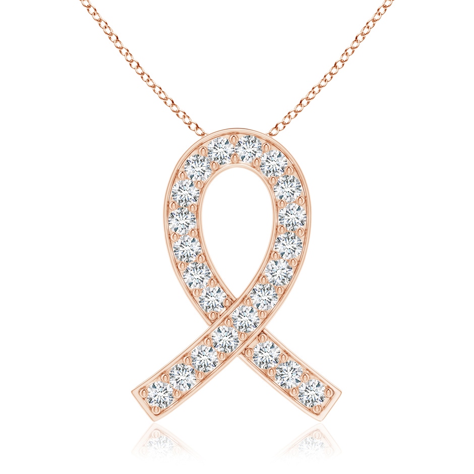 2.9mm GVS2 Pave-Set Diamond Awareness Ribbon Pendant in Rose Gold 