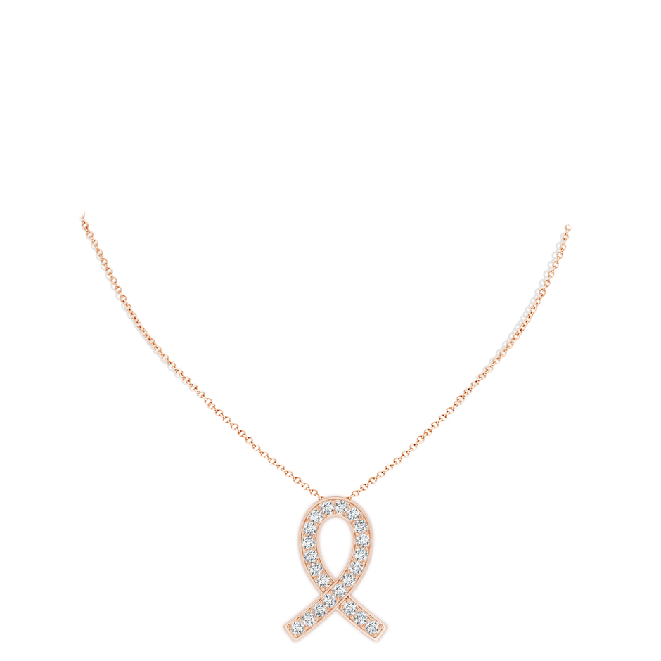 2.9mm GVS2 Pave-Set Diamond Awareness Ribbon Pendant in Rose Gold pen