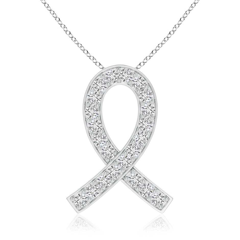 2.9mm HSI2 Pave-Set Diamond Awareness Ribbon Pendant in White Gold 