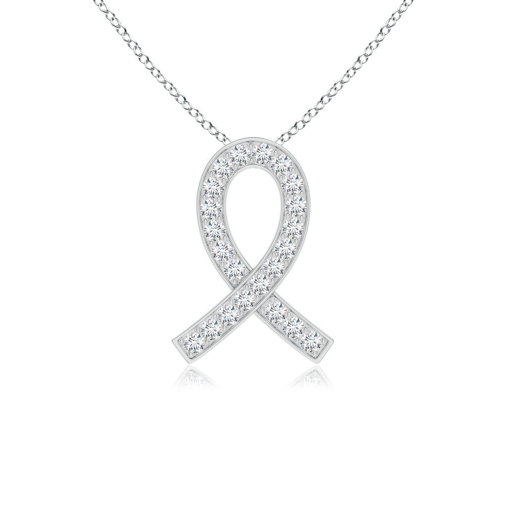 2mm GVS2 Pave-Set Diamond Awareness Ribbon Pendant in P950 Platinum