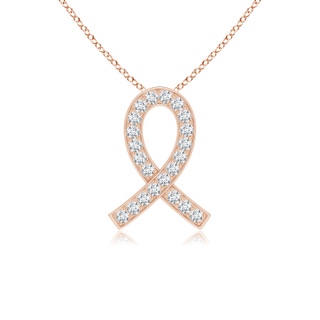 2mm GVS2 Pave-Set Diamond Awareness Ribbon Pendant in Rose Gold