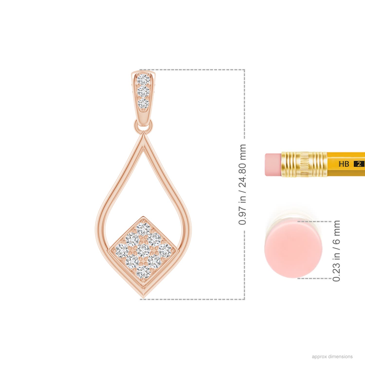 H, SI2 / 0.13 CT / 14 KT Rose Gold