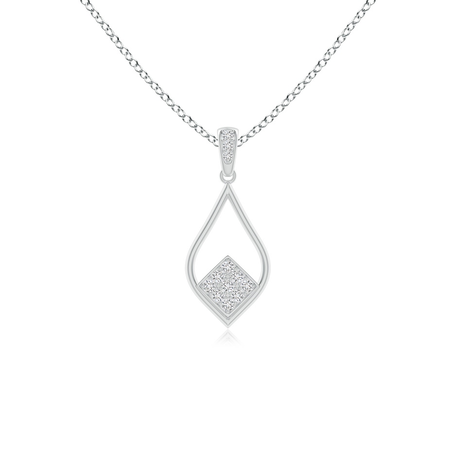 1.4mm HSI2 Pave-Set Diamond Pointed Teardrop Pendant in White Gold 