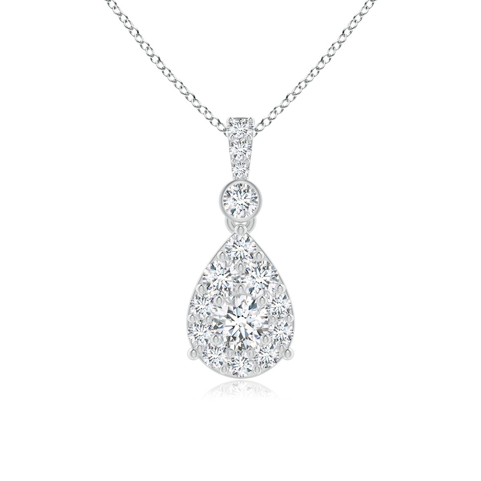 4mm GVS2 Diamond Clustre Pear-Shaped Pendant in P950 Platinum 