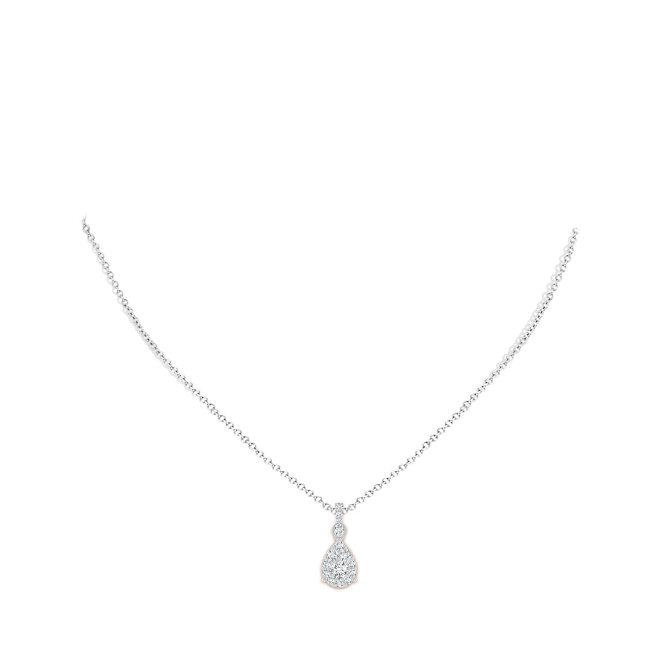 4mm GVS2 Diamond Clustre Pear-Shaped Pendant in P950 Platinum body-neck