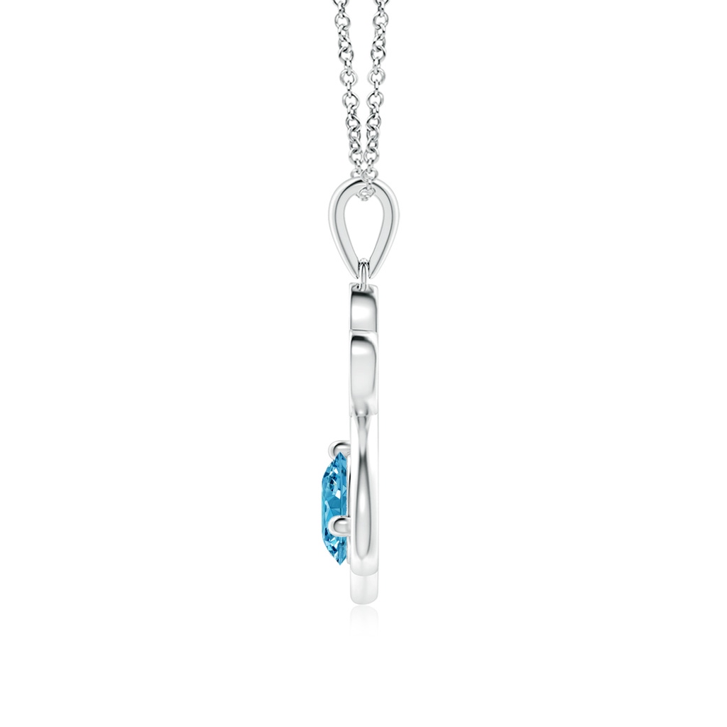 5.1mm AAAA Fancy Intense Blue Diamond Paw Print Pendant in P950 Platinum - side 199