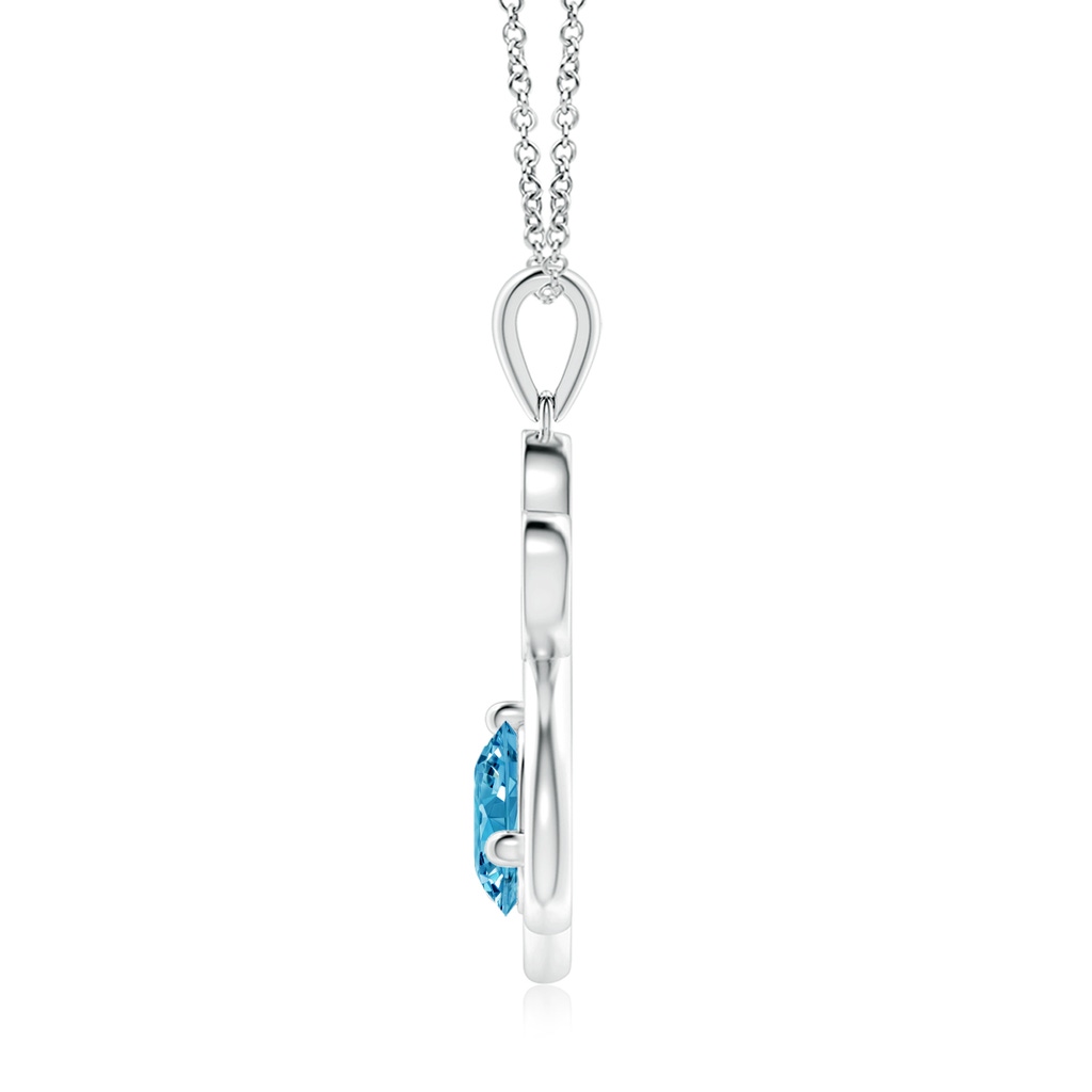 5.9mm AAAA Fancy Intense Blue Diamond Paw Print Pendant in White Gold - side 199