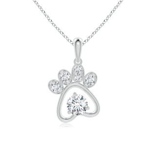 4.7mm GVS2 Diamond Paw Print Pendant in P950 Platinum