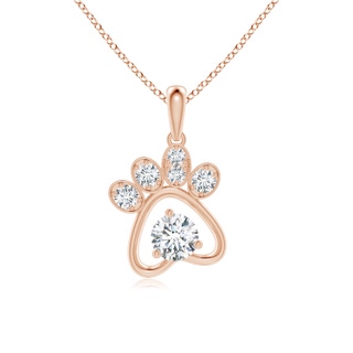 4.7mm GVS2 Diamond Paw Print Pendant in Rose Gold