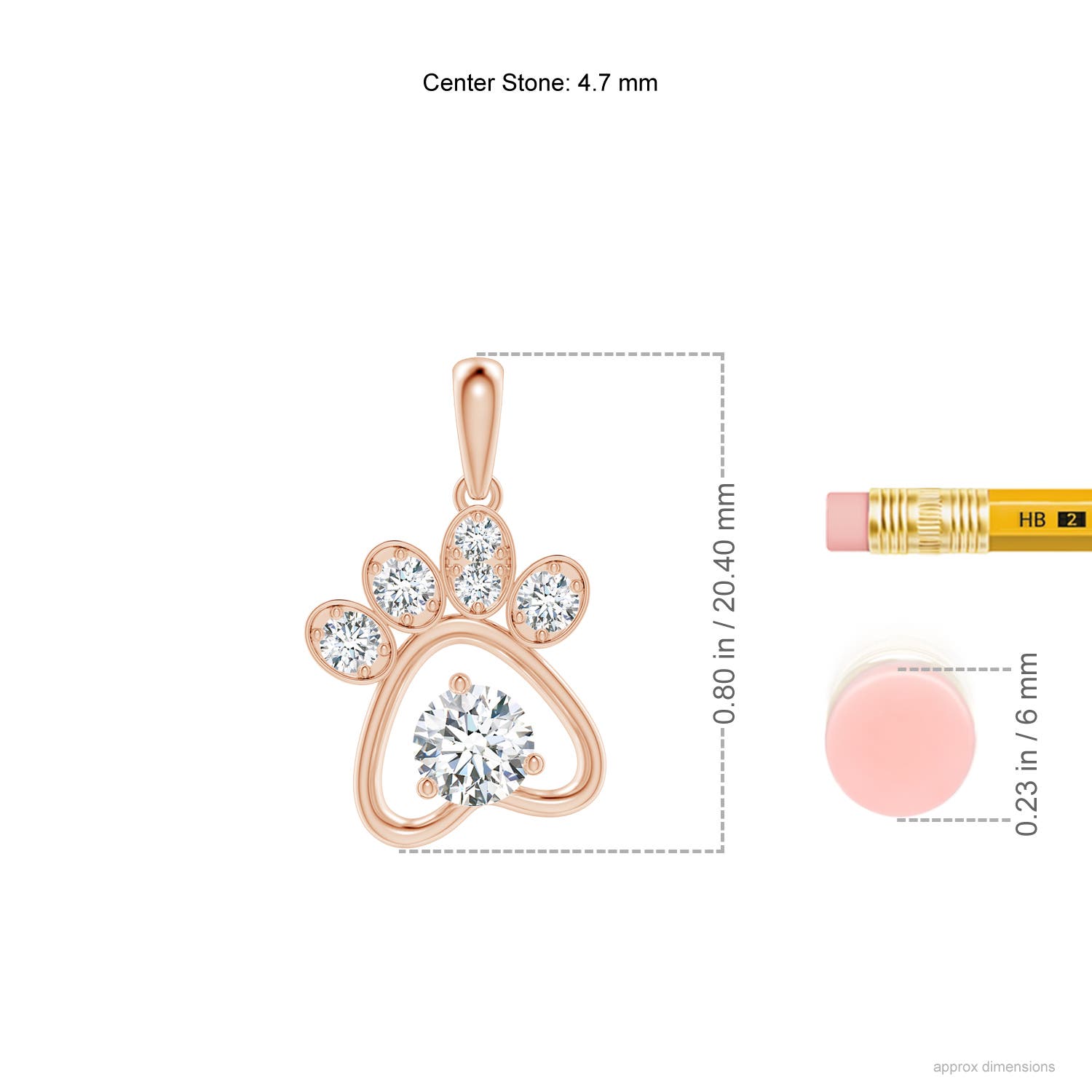 G, VS2 / 0.61 CT / 14 KT Rose Gold