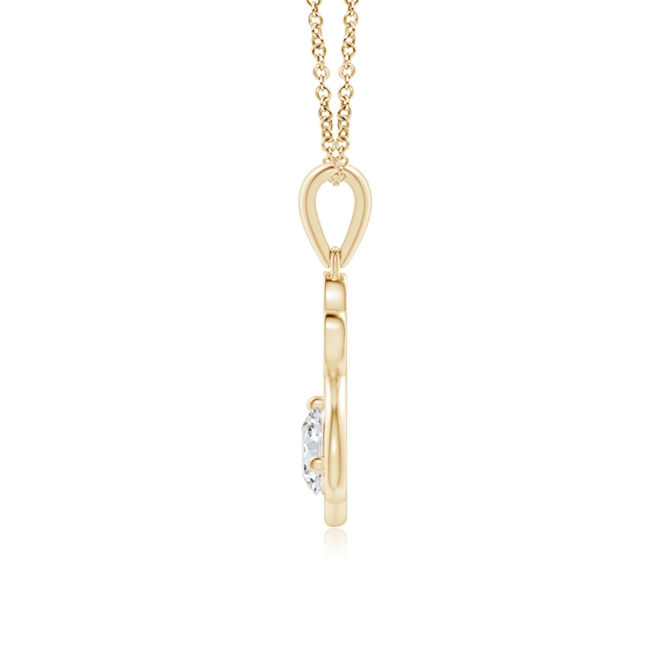 4.7mm GVS2 Diamond Paw Print Pendant in Yellow Gold side 199