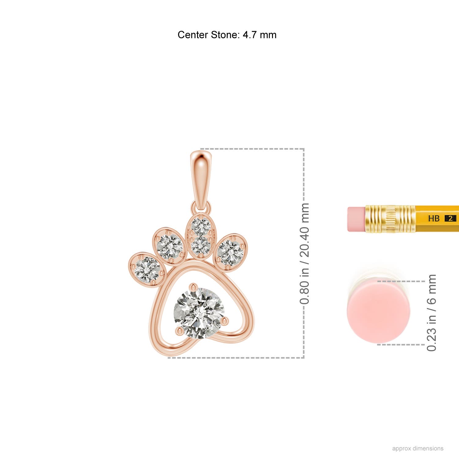 K, I3 / 0.61 CT / 14 KT Rose Gold