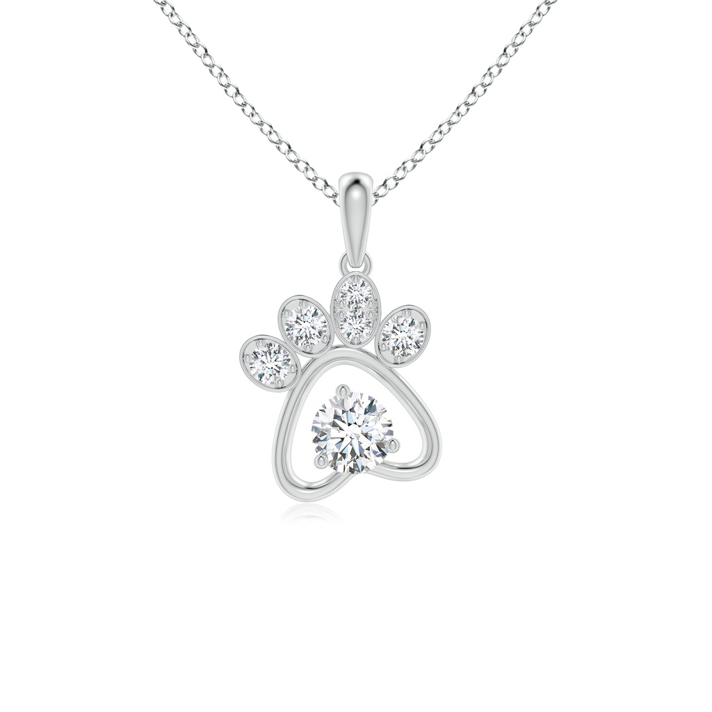 4mm GVS2 Diamond Paw Print Pendant in P950 Platinum