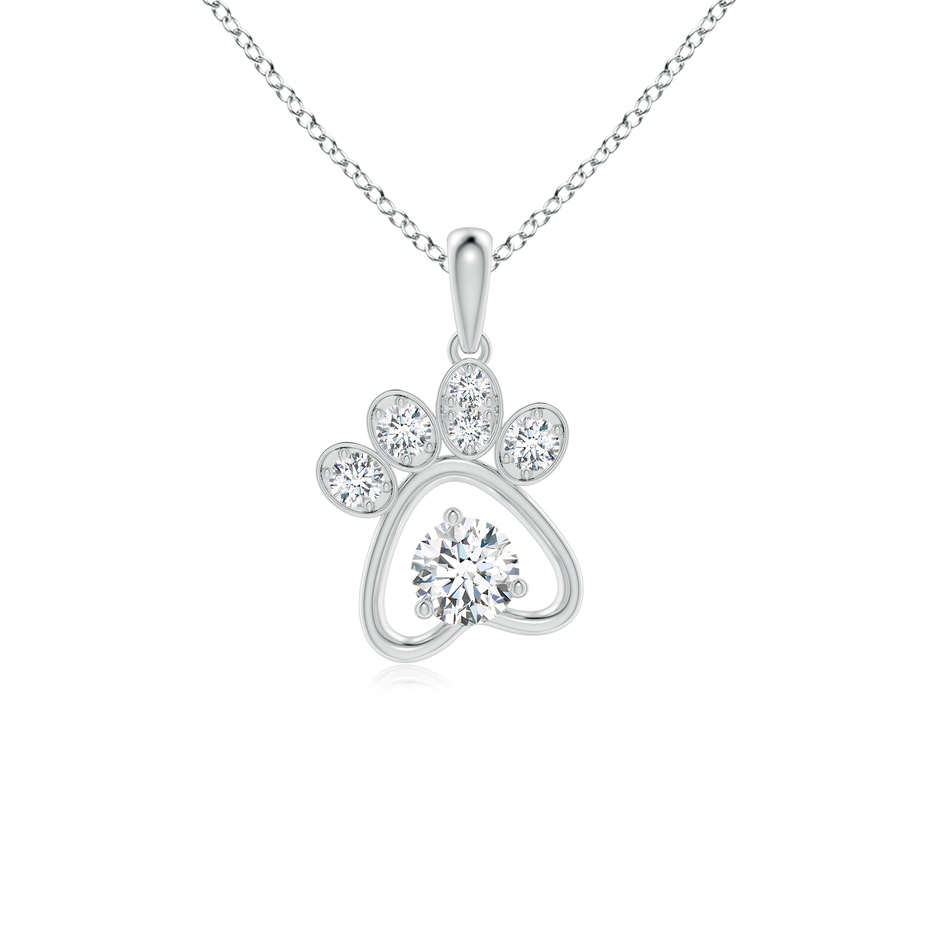 4mm GVS2 Diamond Paw Print Pendant in P950 Platinum 