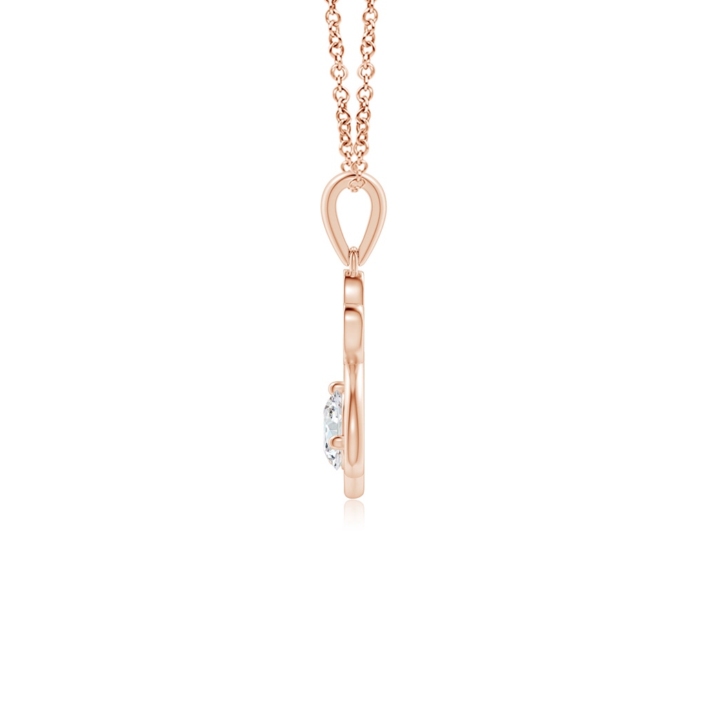 4mm GVS2 Diamond Paw Print Pendant in Rose Gold - side 199