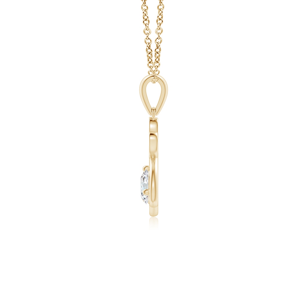 4mm GVS2 Diamond Paw Print Pendant in Yellow Gold - side 199