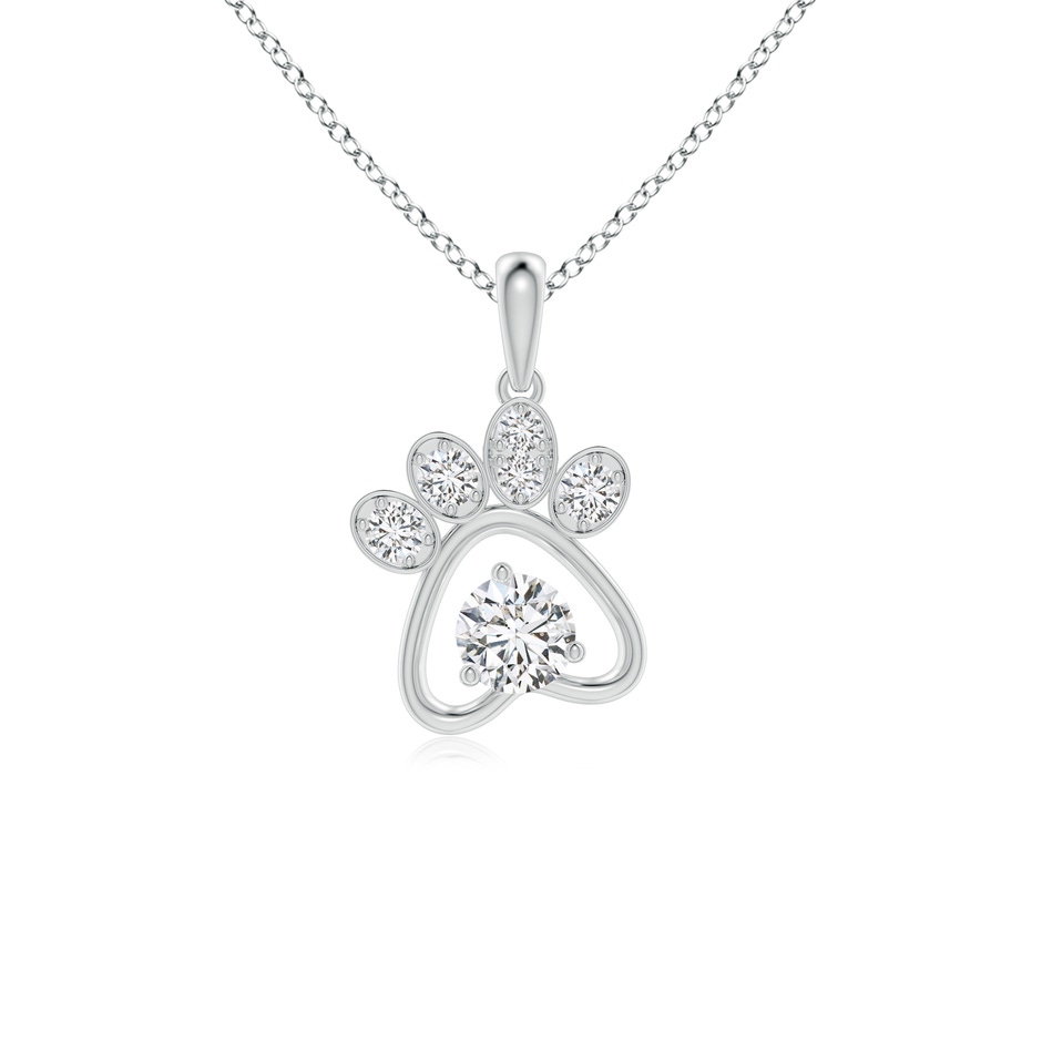 4mm HSI2 Diamond Paw Print Pendant in White Gold 