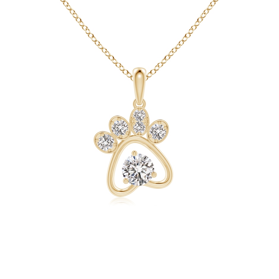 4mm IJI1I2 Diamond Paw Print Pendant in 9K Yellow Gold 