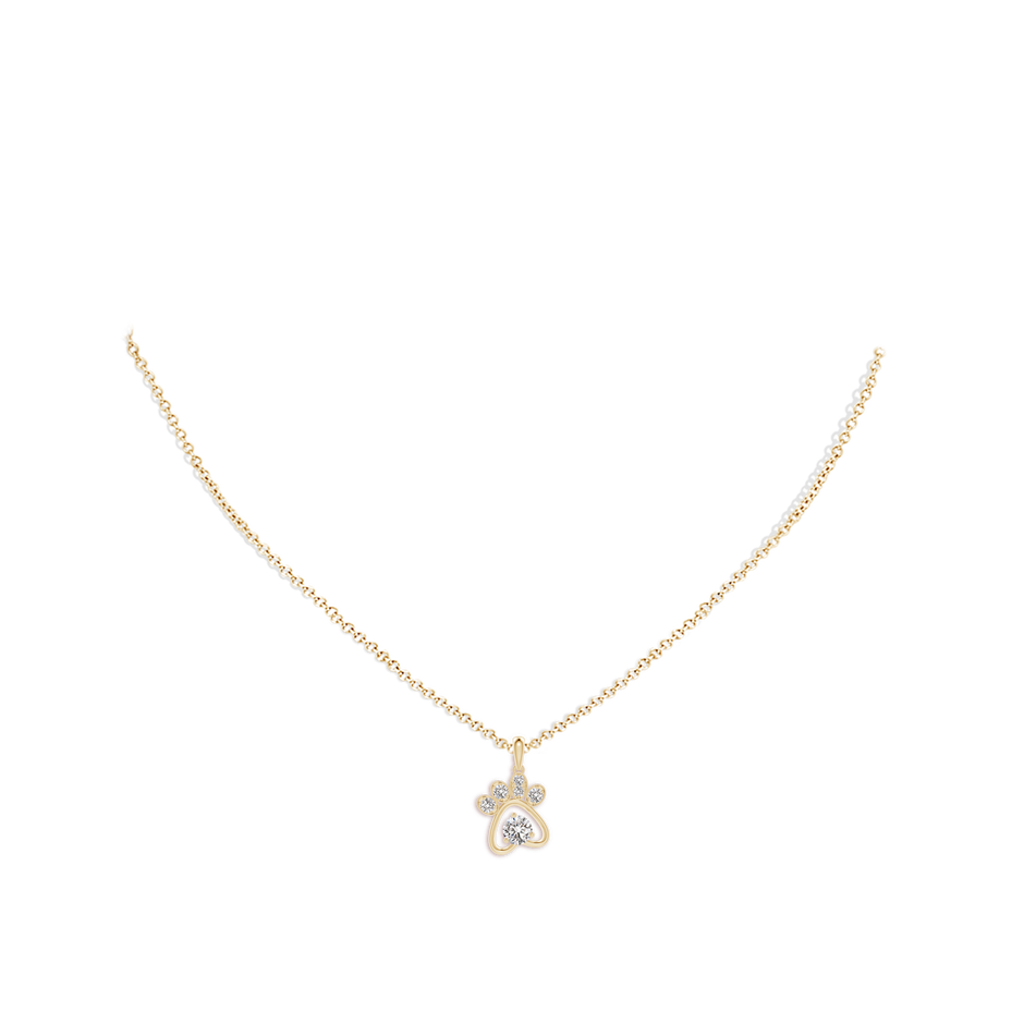 4mm IJI1I2 Diamond Paw Print Pendant in 9K Yellow Gold pen