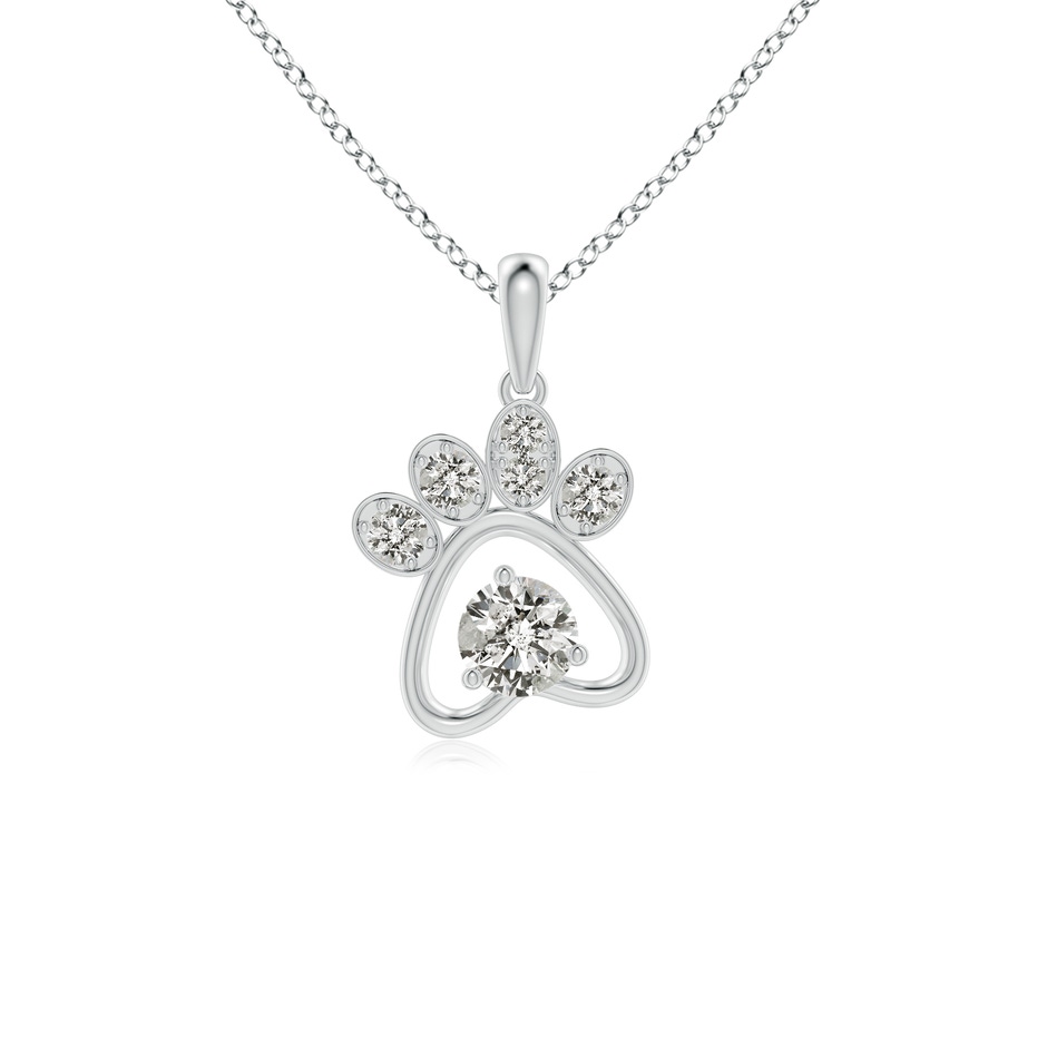 4mm KI3 Diamond Paw Print Pendant in White Gold 