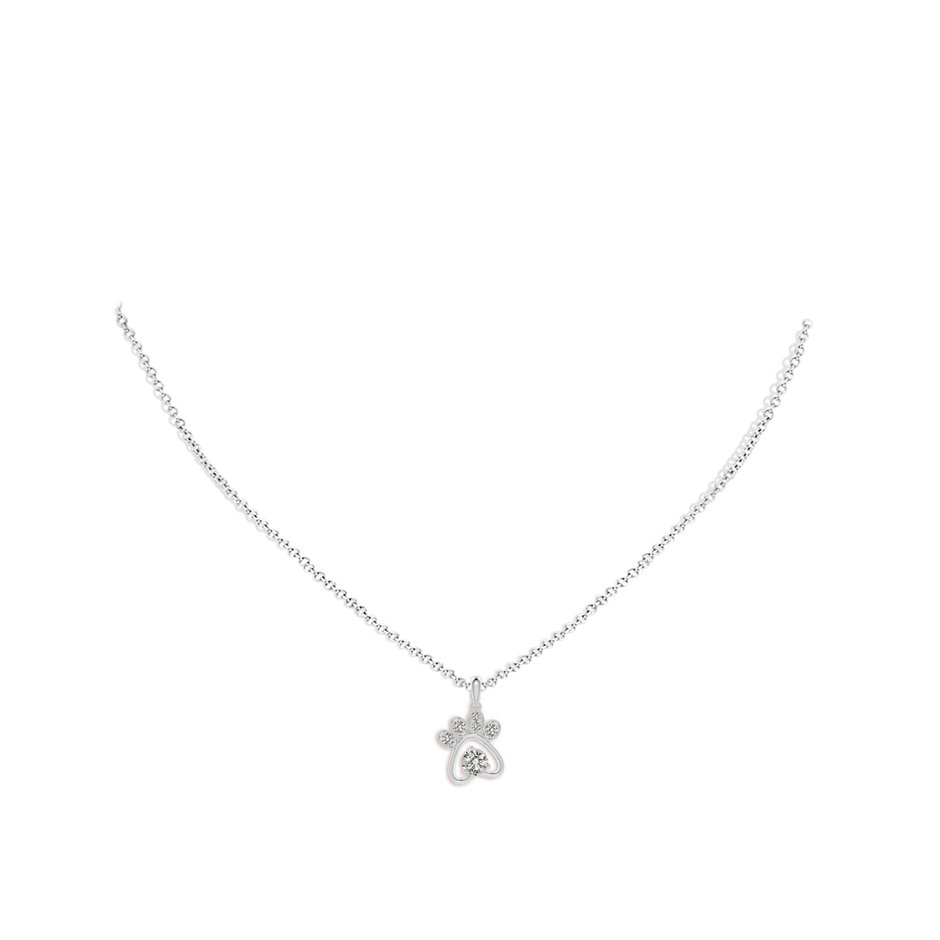 4mm KI3 Diamond Paw Print Pendant in White Gold pen