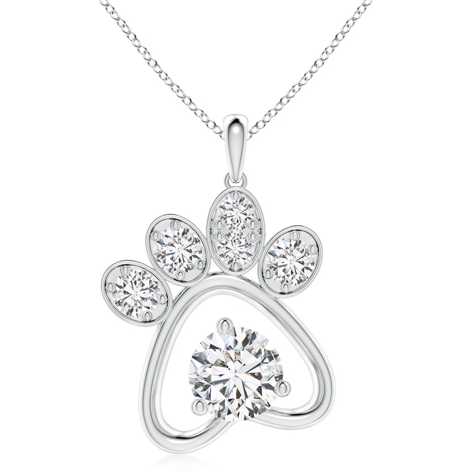 6.4mm HSI2 Diamond Paw Print Pendant in White Gold 