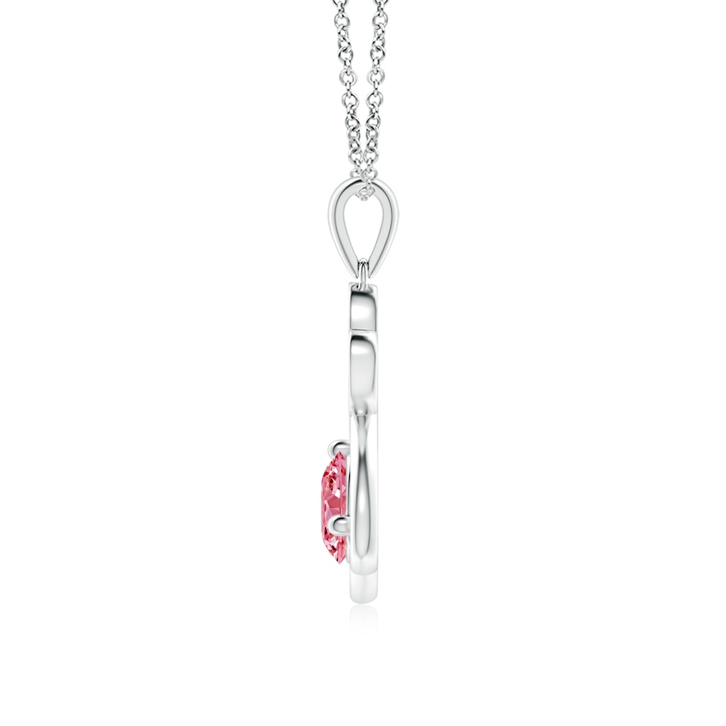 5.1mm AAAA Fancy Intense Pink Diamond Paw Print Pendant in P950 Platinum - side 199