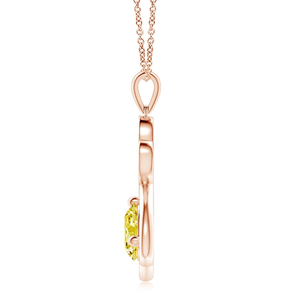 6.4mm AAAA Fancy Intense Yellow Diamond Paw Print Pendant in Rose Gold side 199