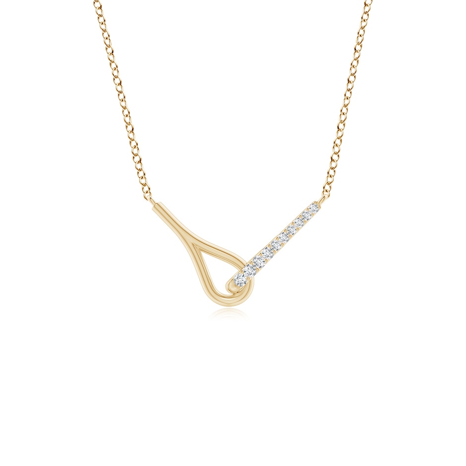 1.2mm GVS2 Diamond Interlocking Loop Pendant in 18K Yellow Gold 