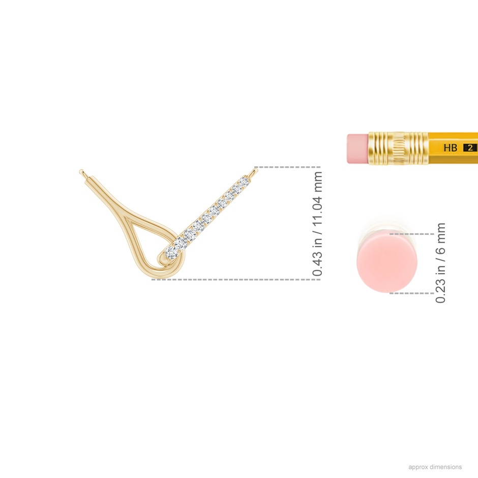 1.2mm GVS2 Diamond Interlocking Loop Pendant in 18K Yellow Gold ruler