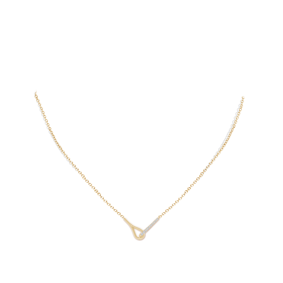 1.45mm HSI2 Diamond Interlocking Loop Pendant in Yellow Gold pen