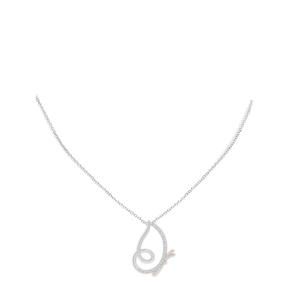 1.3mm GVS2 Nature Inspired Diamond Butterfly Pendant in P950 Platinum body-neck