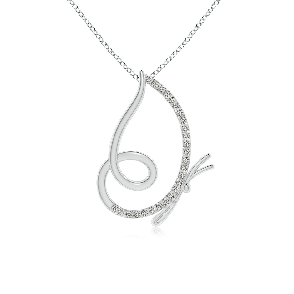 1.45mm KI3 Nature Inspired Diamond Butterfly Pendant in White Gold 