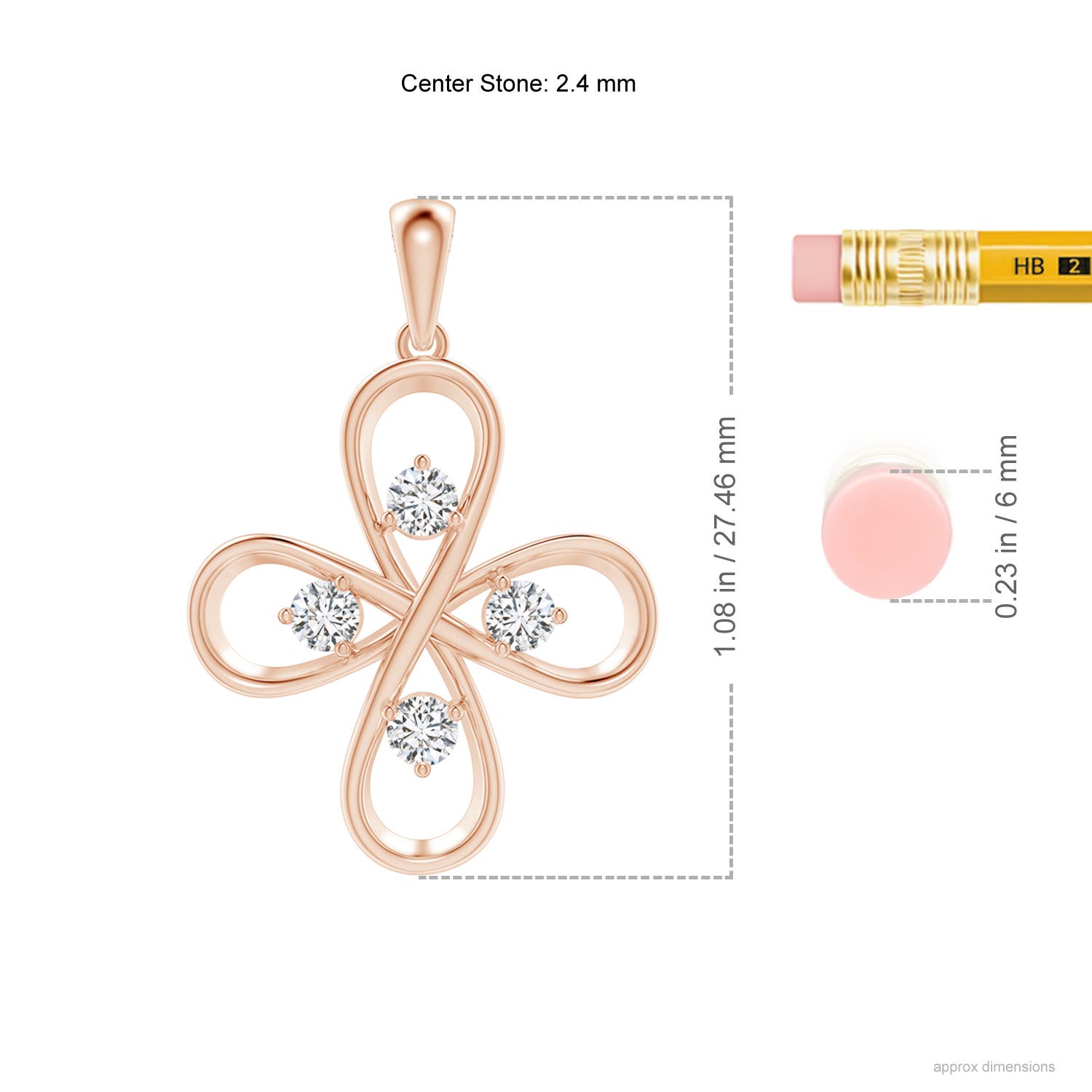 H, SI2 / 0.23 CT / 14 KT Rose Gold