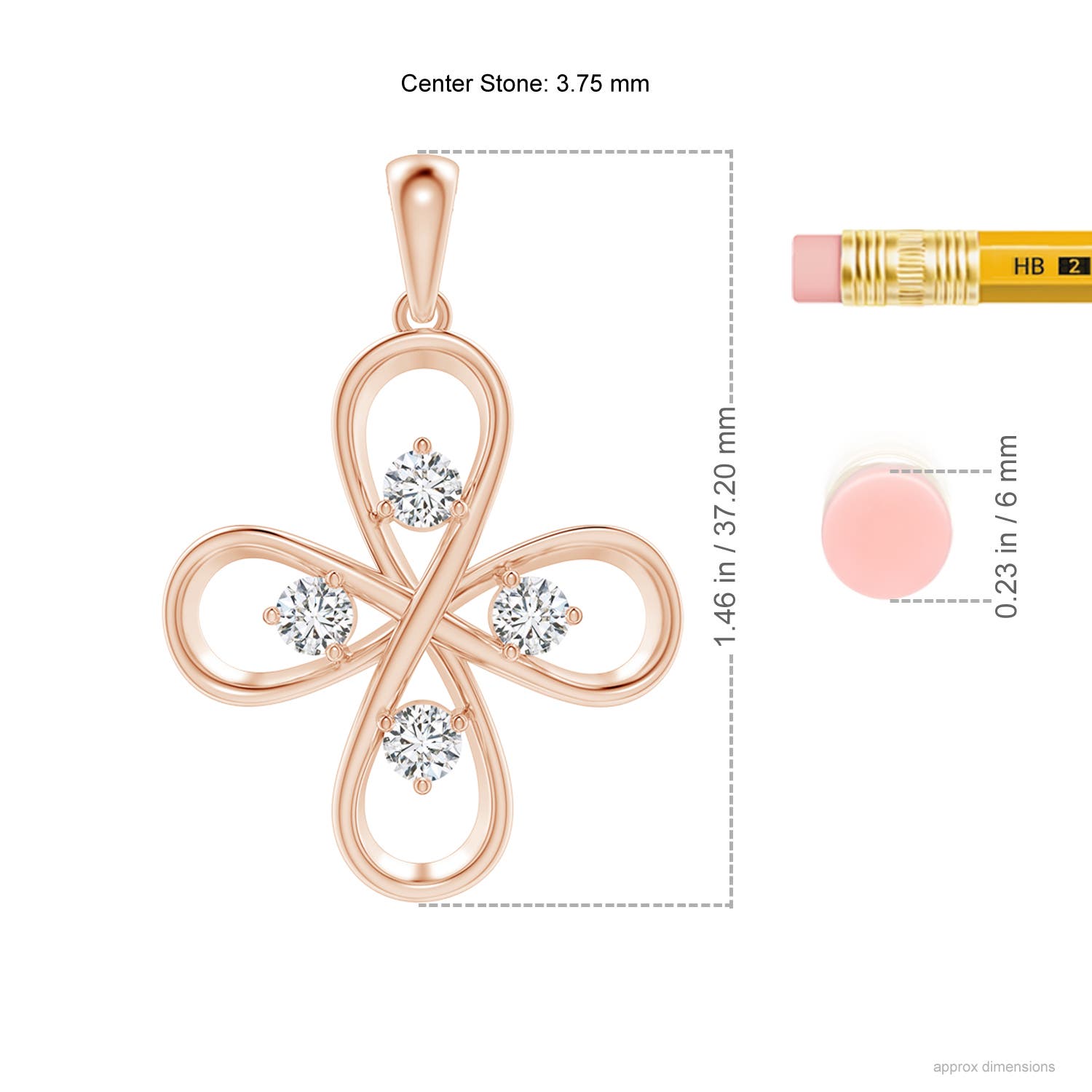 H, SI2 / 0.76 CT / 14 KT Rose Gold