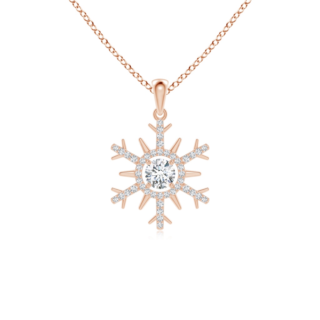 4.3mm GVS2 Diamond Snowflake Pendant in Rose Gold