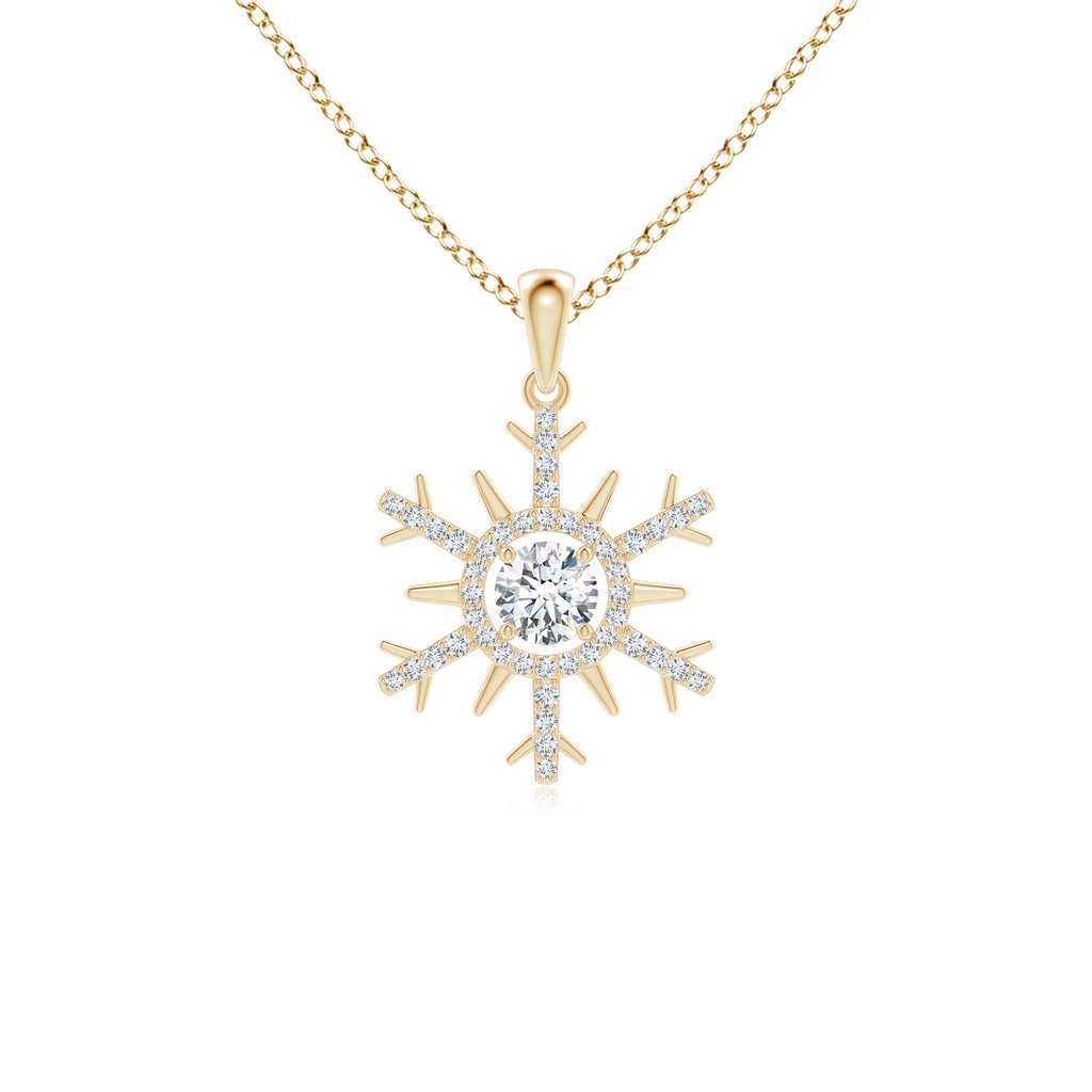 4.3mm GVS2 Diamond Snowflake Pendant in Yellow Gold