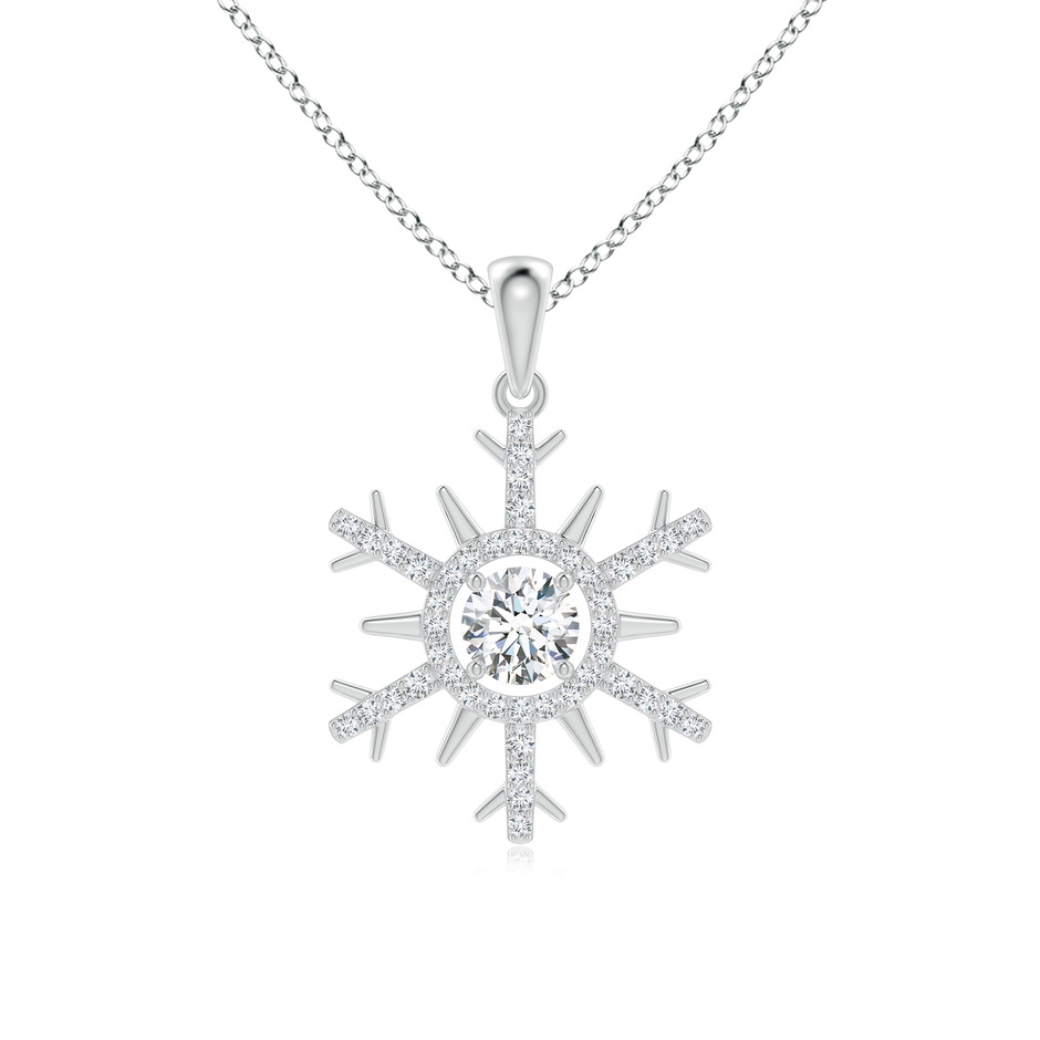 5.2mm GVS2 Diamond Snowflake Pendant in White Gold 