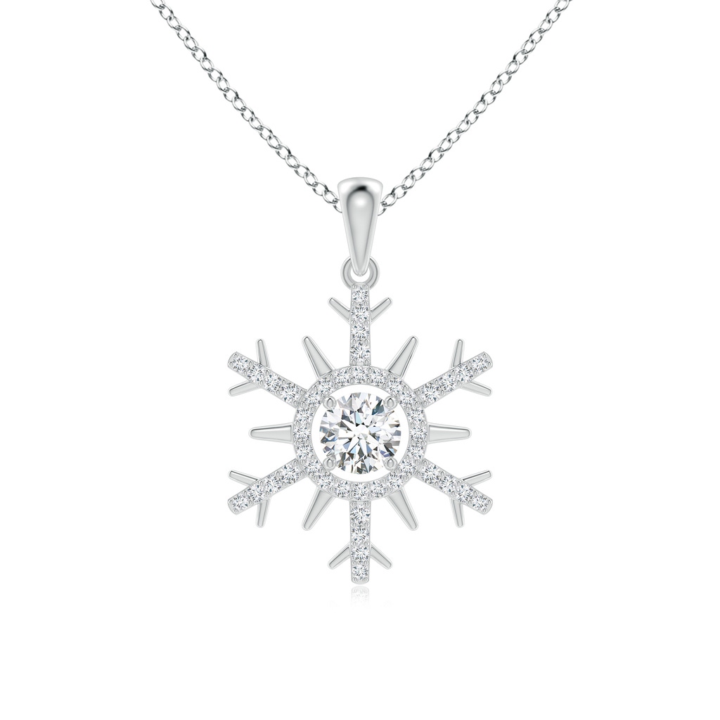 5.2mm GVS2 Diamond Snowflake Pendant in White Gold