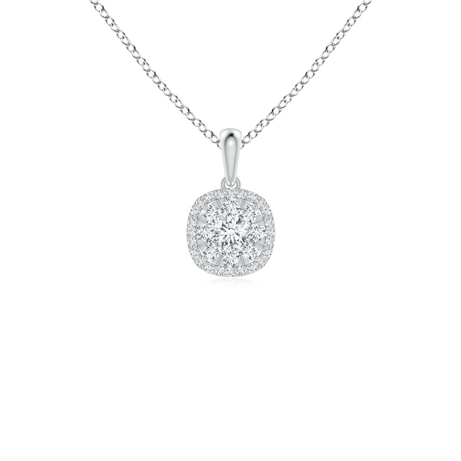 3.1mm GVS2 Diamond Clustre Cushion Pendant with Halo in P950 Platinum 