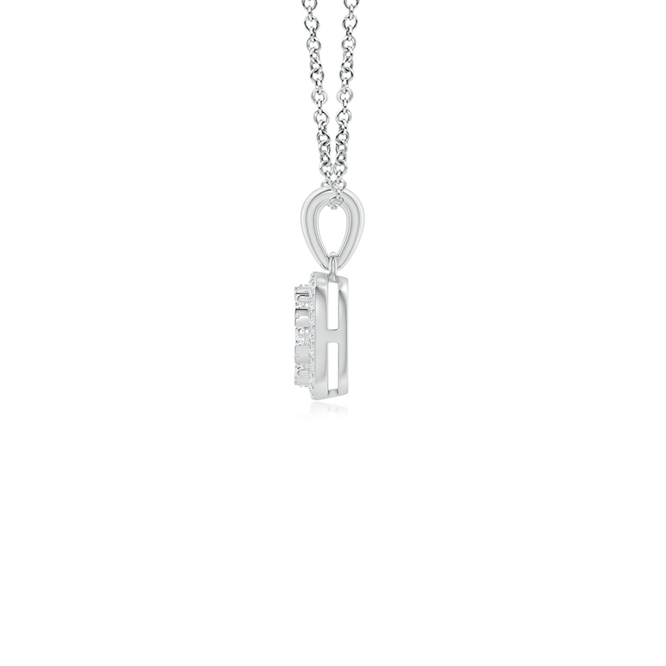 3.1mm GVS2 Diamond Clustre Cushion Pendant with Halo in P950 Platinum side-1