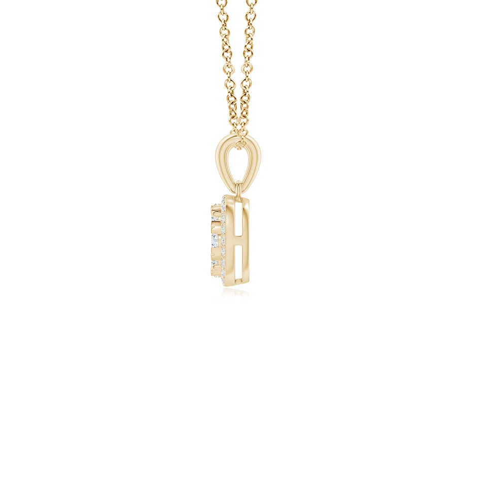 3.1mm GVS2 Diamond Cluster Cushion Pendant with Halo in Yellow Gold side-1