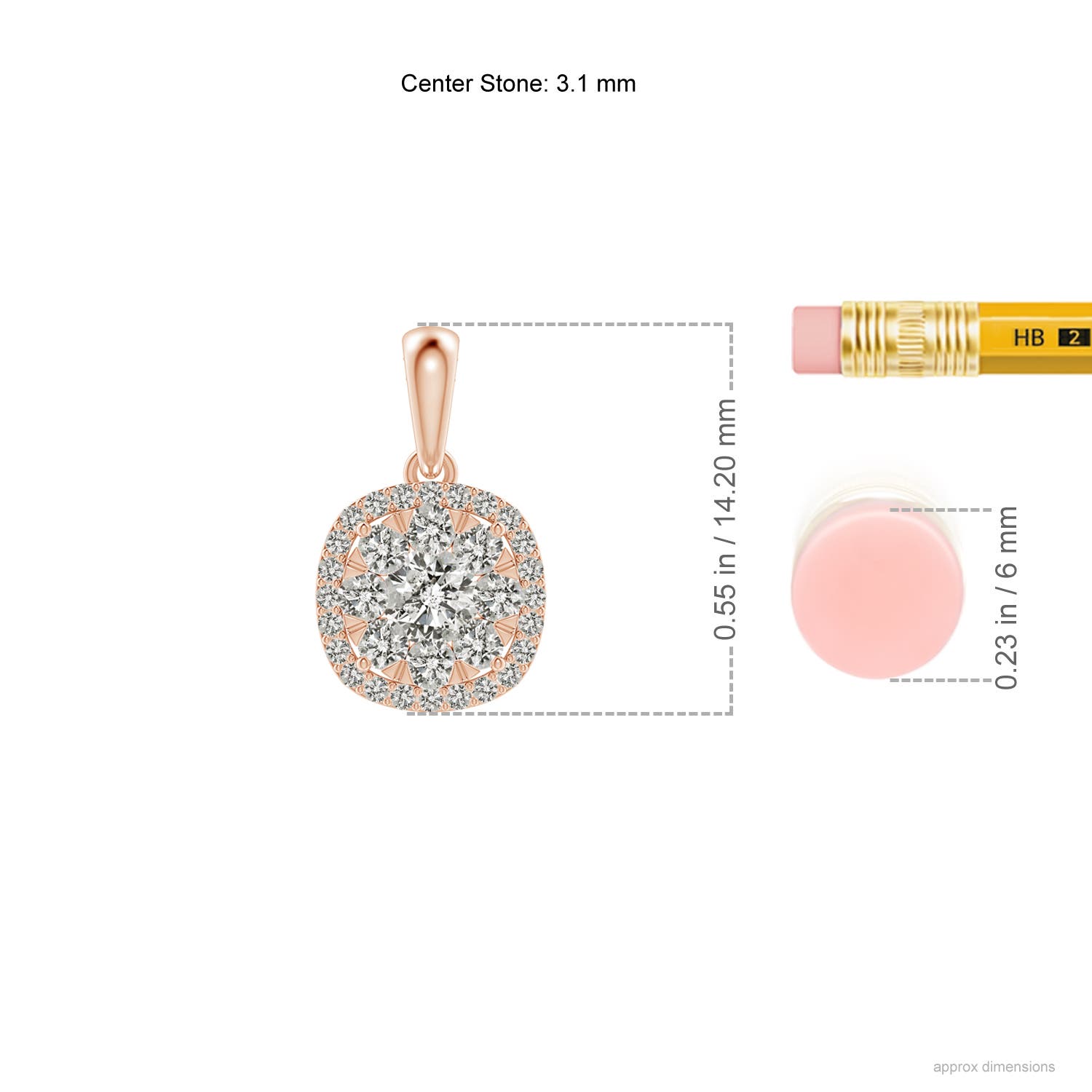 K, I3 / 0.37 CT / 14 KT Rose Gold