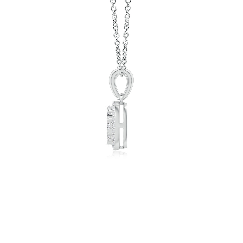 3.8mm HSI2 Diamond Clustre Cushion Pendant with Halo in White Gold side-1