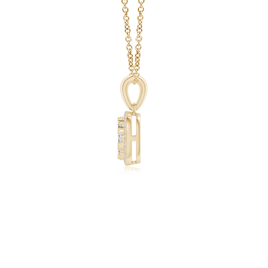 3.8mm IJI1I2 Diamond Clustre Cushion Pendant with Halo in Yellow Gold side-1