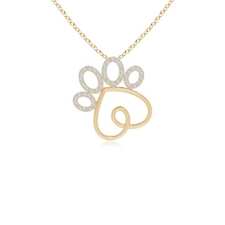 0.95mm HSI2 Prong-Set Diamond Paw Print Pendant in Yellow Gold