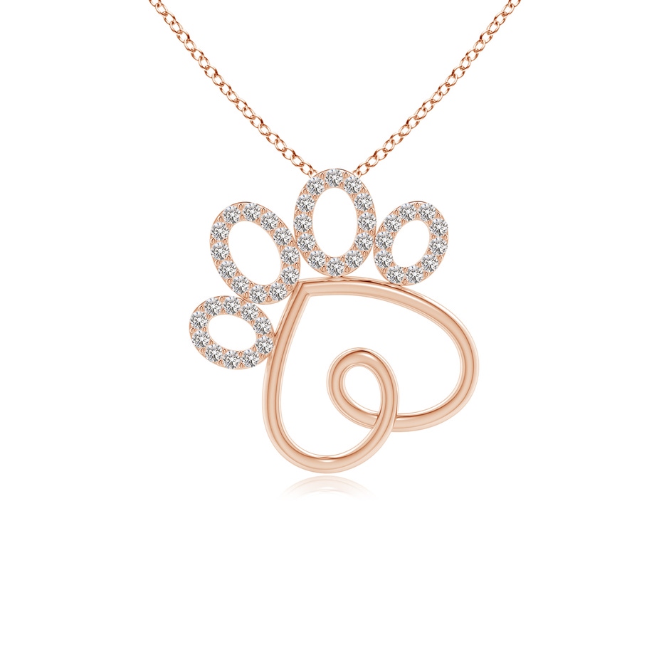 1.1mm IJI1I2 Prong-Set Diamond Paw Print Pendant in Rose Gold 