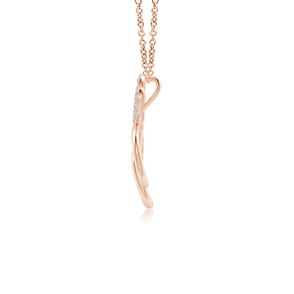 1.1mm IJI1I2 Prong-Set Diamond Paw Print Pendant in Rose Gold side-1